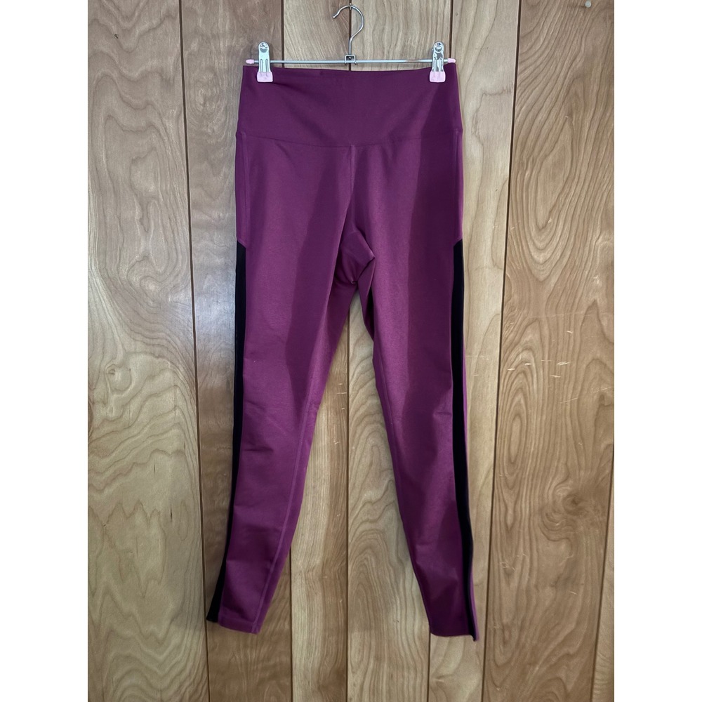 Asics Womens High Waisted Performance Leggings Purple Black Stripe‎ Small S